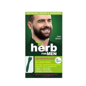 Herb For Men, PPD & Ammonia Free Mustache & Beard Dye - Dark Brown
