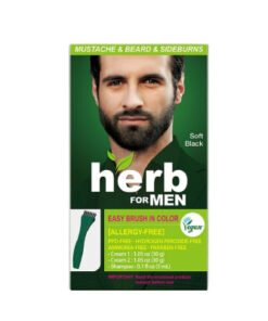 Herb For Men, PPD & Ammonia Free Mustache & Beard Dye - Soft Black